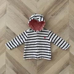 baby GAP ベビー ギャップ ボーダーくま耳長袖カーディガン 70cm