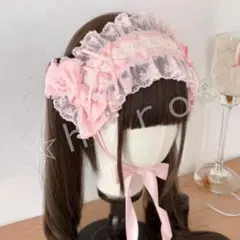 ヘッドドレス ロリータ 地雷系 量産型 リボン 髪飾り レース コスプレ メイド