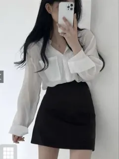【美品】　GRL インパン付き台形ミニスカート Ssize新品タグ付き ブラック