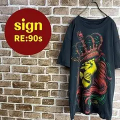 90's OGABEL ライオンビッグプリント　Tシャツ　激レアのサムネイル