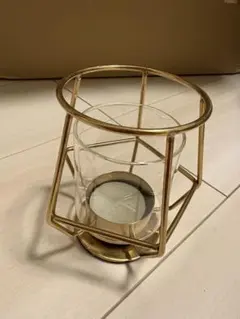 ゴールドワイヤー キャンドルホルダー ガラスカップ付き