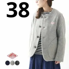 DANTON ダントン ウールモッサノーカラージャケット 38 グレー