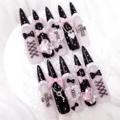 スナ系 ワンホン 量産型 地雷 女児 ネイルチップ ドット 平成女児 ゴテゴテ