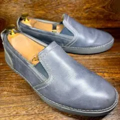 ◆Clarks◆クラークス 26.0cm スリッポン レザー 革靴 ネイビー
