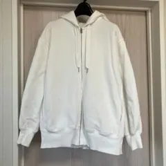 ホワイト フルジップ パーカー