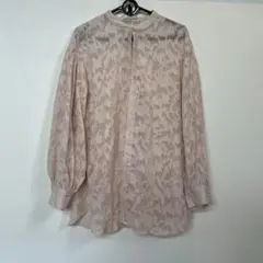 earth music & ecology ピンク柄長袖シャツ F