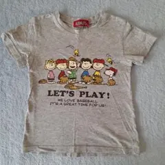 スヌーピー 野球柄 Tシャツ グレーのサムネイル