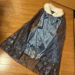 アナ雪　エルサ　キッズ ドレス 110cm ファー付き ブルー