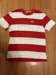 赤と白のストライプ Tシャツ Mサイズ