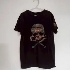 ショアキッズ Tシャツ 150 黒 ドクロ柄 カモフラ 普段使い カジュアル