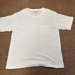 Hanes ホワイト Tシャツ Lサイズ ポケット付き