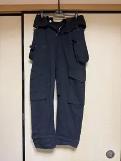 カーゴパンツ ワイドパンツ ブラック ベルト付き ハイウエスト 韓国ファッション