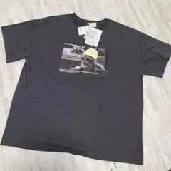 SUNNY HOUSE 猫プリント Tシャツ 濃灰 Lのサムネイル