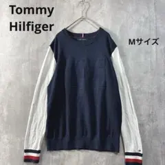 トミーヒルフィガー　ニット　配色　セーター　Mサイズ　エンボス風　春秋冬のサムネイル