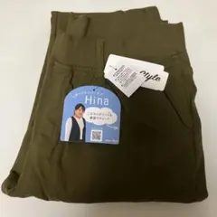 新品　Hina Style オリーブ テーパードパンツ　裏起毛　3L