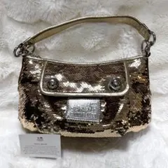 COACH POPPY 15381 スパンコール 2WAY ゴールド Y2K - メルカリ