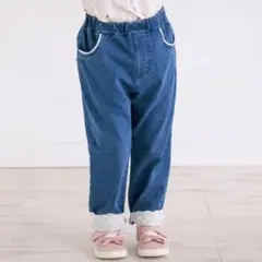 SLAP SLIP パンツ デニム 裾レース 9分丈 110のサムネイル