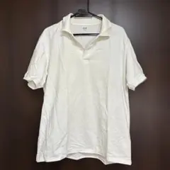 ユニクロ　ポロシャツ　ホワイト　半袖　XL ゆったり　メンズ　UNIQLO