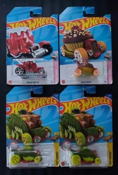 ★新品未開封『ホットウィール おもしろ車両 食べ物 スイーツ』4台セットのサムネイル