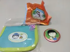 ちびまる子ちゃん　缶バッジ　二つ折り財布　ガチャガチャ　ポーチ