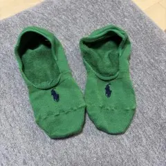 ポロ ロゴ刺繍 グリーン スニーカーソックス