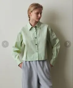 ＜Steven Alan＞ストライプ クロップド シャツのサムネイル