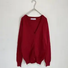 【ザラ/ZARA】カーディガン　赤　羽織り【L】コットン　レーヨン　Vネック