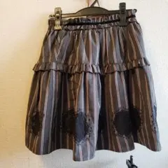 axes femme　ストライプレース刺繍スカート　アクシーズ