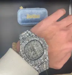 究極のフルシルバー】輝き炸裂ブリンブリン ラグジュアリー腕時計18k 