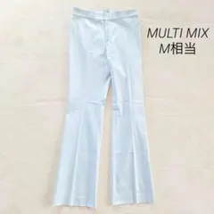 美品✨オンワード樫山 MULTI MIX スラックス M相当 ライトブルー