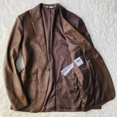 【ZARA】ザラ★テーラードジャケット ブラウン Sサイズ フェイクレザー