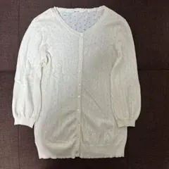 ehka sopo SM2 エヘカソポ 七分袖 綿カーディガン オフホワイトのサムネイル