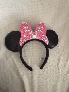 ディズニー　カチューシャ　ミニー　ピンクスパンコール