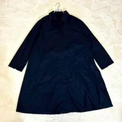 ☆【ユニクロ】M 紺 薄手コート ロング丈 オフィス カジュアル 春秋