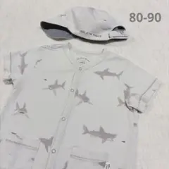 ジェラートピケ ♡ 半袖 ロンパース サメ シャーク 帽子 キャップ 80〜90