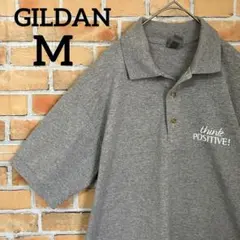 GILDAN ワンポイント シンプル 半袖 ポロシャツ グレー M ゴルフのサムネイル