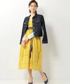 ヌキテパ★カットワークレースバケーションワンピースイエローのサムネイル