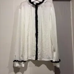 ZARA BASIC ブラウス ホワイト ブラック Mのサムネイル