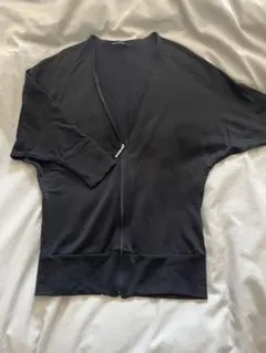 ドルマンスリーブ　zipカーディガン　黒