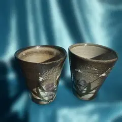 匿名配送★フリーカップ*桜柄/さくら 陶器製 ペア 手に馴染むゴブレット/湯呑 匿名配送☆フリーカップ*桜柄/さくら 陶器製 ペア 手に馴染む