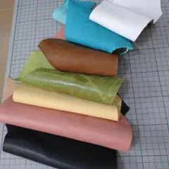 お買い得 レザー 本革7枚ハギレ 羊革 牛革 大きめ ☆805