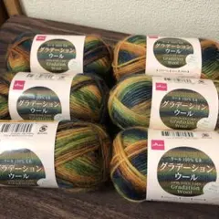 ダイソーグラデーションウール6玉 オータム