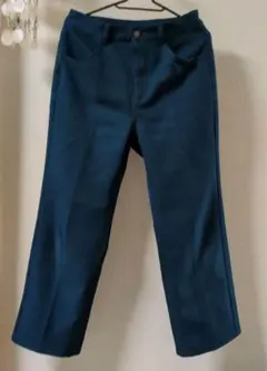 GUダークブルー ストレートレッグスラックス