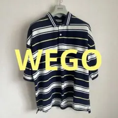 WEGO ウィゴー　ボーダー ポロシャツ ネイビー Lサイズのサムネイル