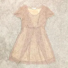 ​Vintage フェミニン 花柄 ワンピース 38 シアー フレアスリーブ