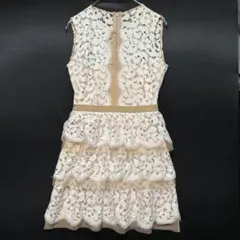 BCBGMAXAZRIA／S／ソフィア　ティアード　総レース／ノースリーブ