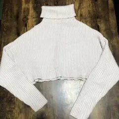GRL 薄いベージュ クロップドニット Fサイズ