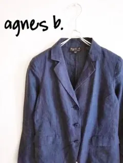 D222060 agnes b. ストライプ リネン テーラードジャケット