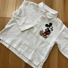 petitmain ミッキーマウス刺繍長袖ポロシャツ