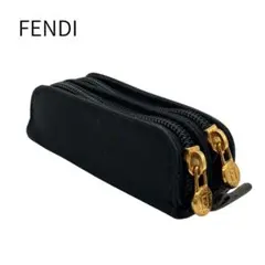 FENDI フェンディ ペカン柄 Wファスナー ミニポーチ 小物入れ ミラー